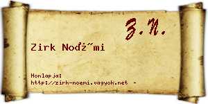 Zirk Noémi névjegykártya